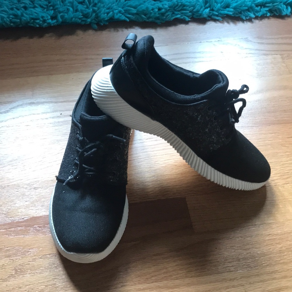 Black Sparkly Athletic Shoes